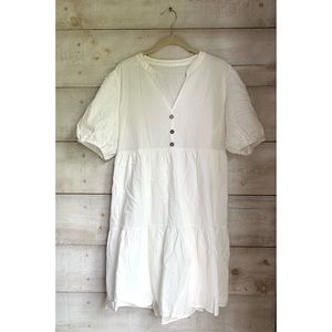 White linen summer dress